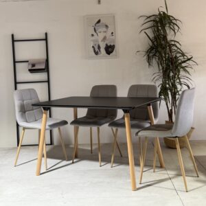 Fulham - 5PCE | Dining Set | Grey Fabric