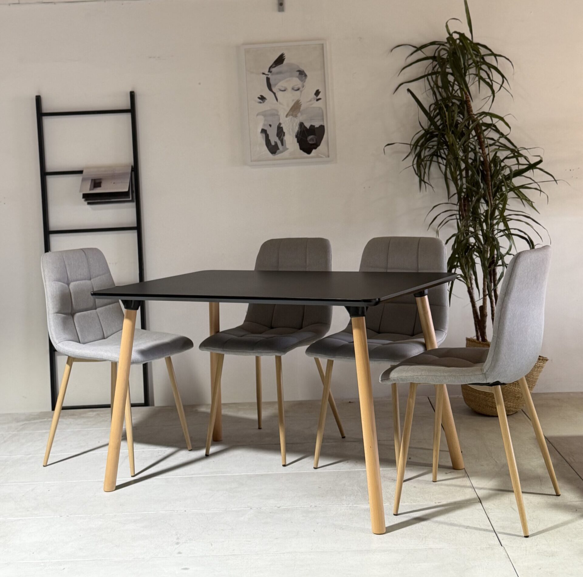 Fulham – 5PCE | Dining Set | Grey Fabric
