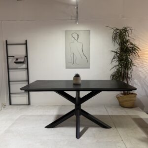 Ryan - 160cm | Rectangular Dining Table | Black Wooden Legs