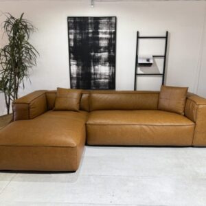 Newland - Tan Coloured Leather Sofas LHF