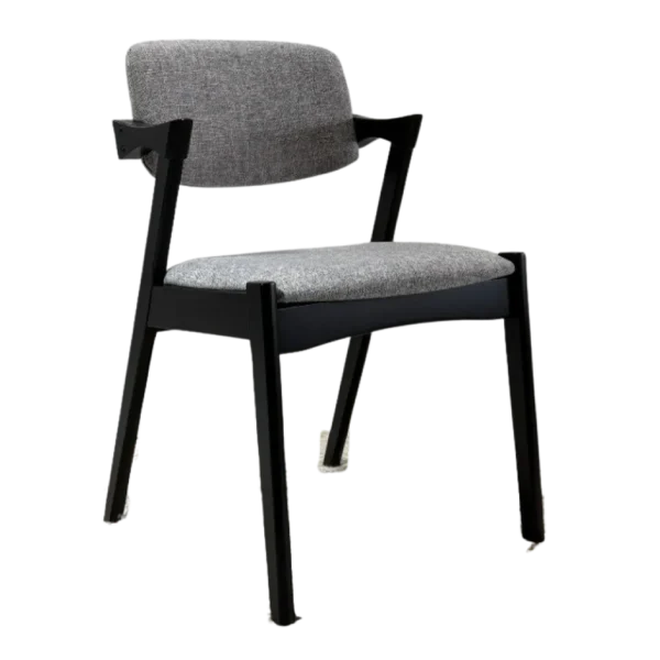 Ash Dining Chair | Beige with Black Wooden Legs