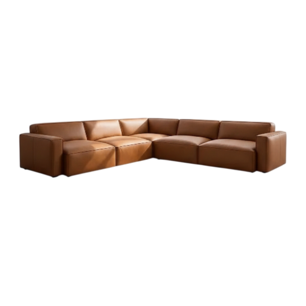 Kito Modular Leather Sofa | Cognac