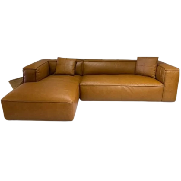 Newland Tan Coloured Leather Sofas LHF