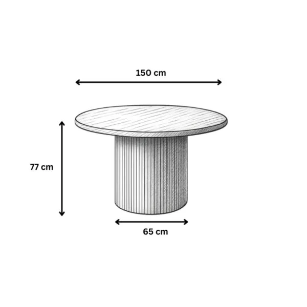 Marina 150cm Black Round Dining Table | Modern Dining Tables Melbourne