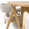 Barcelona - 7 PCE, Dining Set, Natural Round Dining Table with 6 dining chairs – view 3