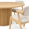 Hamburg - 7 PCE, Dining Set, Natural Round Dining Table with 6 dining chairs – view 3