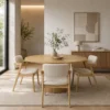 Hamburg - 7 PCE, Dining Set, Natural Round Dining Table with 6 dining chairs