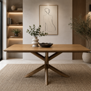 Ryan - 160cm | Rectangular Dining Table | Walnut Wooden Legs
