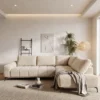 Odette Beige Fabric Sofa RHF