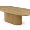 Geneva 9 Piece Dining Set, Natural Dining Table & 8 Beige Fabric chairs – view 2