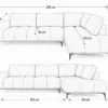 Odette Grey Fabric Sofa RHF – view 3