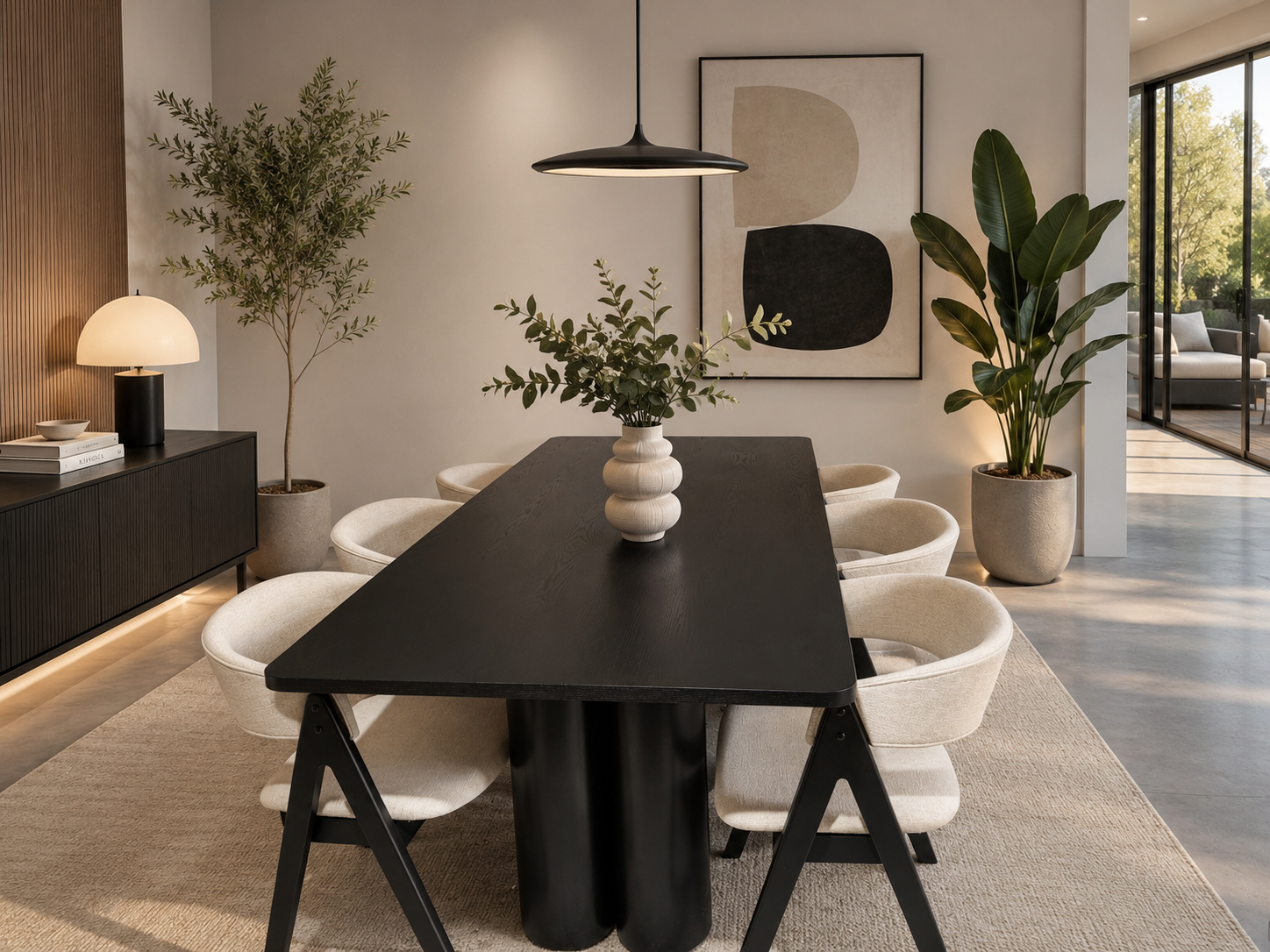 Chicago – 7 PCE | Dining Set | Black Dining Table with 6 dining chairs