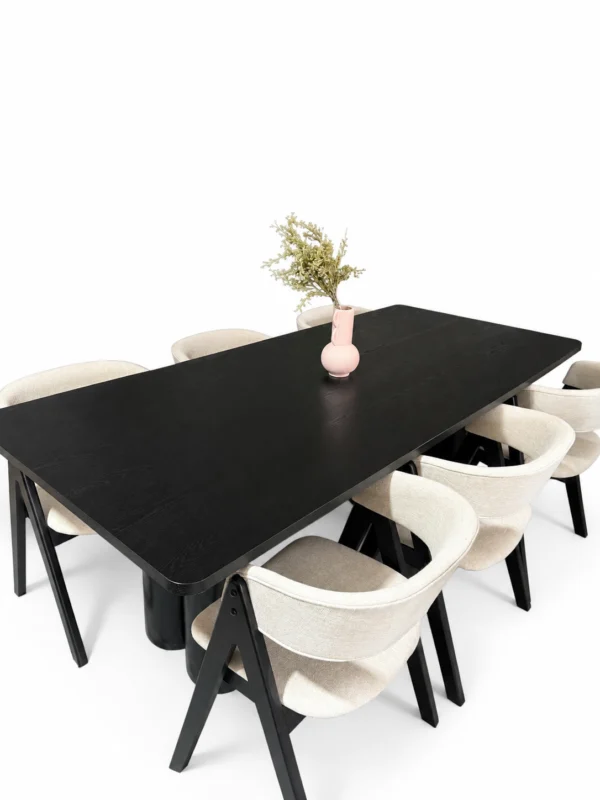 Chicago – 7 PCE | Dining Set | Black Dining Table with 6 dining chairs