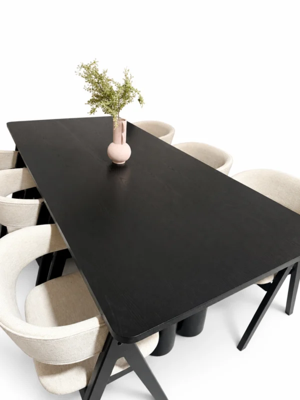 Chicago – 7 PCE | Dining Set | Black Dining Table with 6 dining chairs