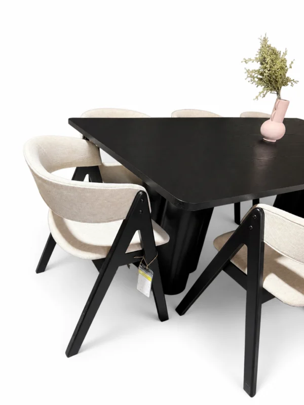 Chicago – 7 PCE | Dining Set | Black Dining Table with 6 dining chairs