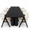 Chicago – 7 PCE | Dining Set | Black Dining Table with 6 dining chairs