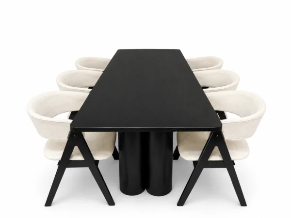 Chicago – 7 PCE | Dining Set | Black Dining Table with 6 dining chairs