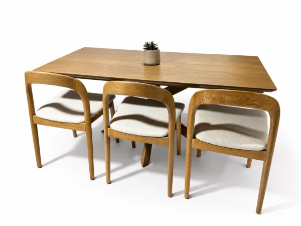 Stockholm – 7 PCE | Dining Set | Walnut Dining table with Handmade Oak chairs