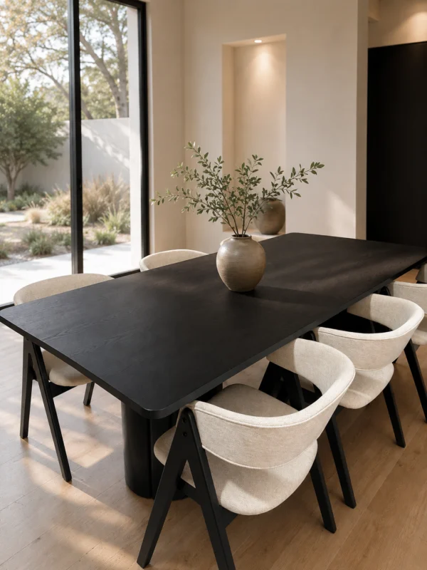 Chicago – 9 PCE | Dining Set | Black Dining Table with 8 dining chairs