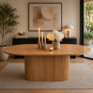Marina 200cm Natural Oval Dining Table | Modern Dining Tables Melbourne