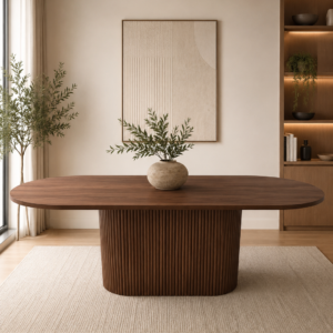 Marina 200cm Walnut Oval Dining Table | Modern Dining Tables Melbourne