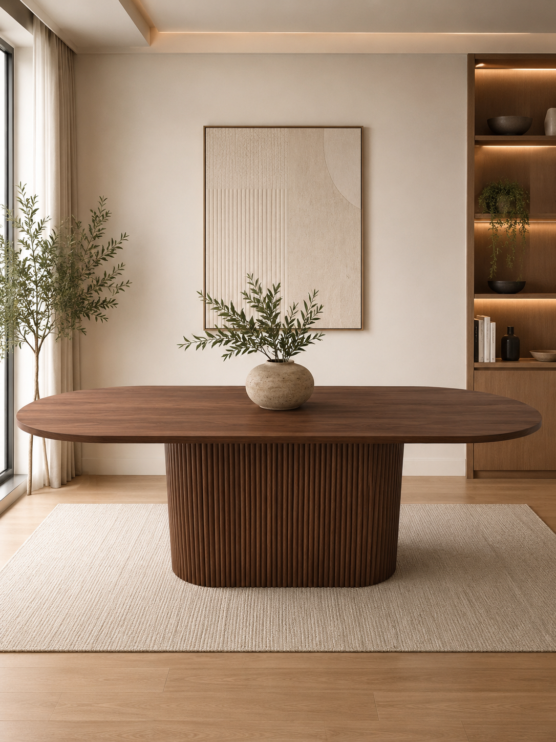 Marina 200cm Walnut Oval Dining Table | Modern Dining Tables Melbourne