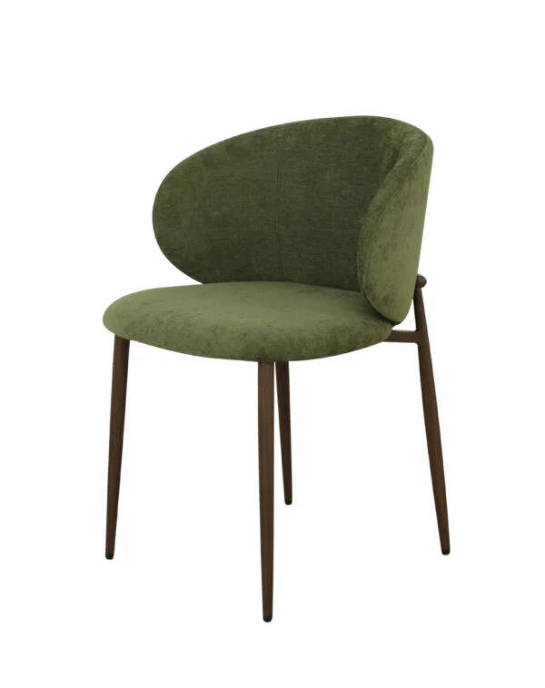 Calabria 7 Piece Dining Set | Extendable Walnut Table & Olive Green Chairs