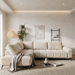 Odette Beige Fabric Sofa LHF | Premium LHF Chaise Lounge Melbourne