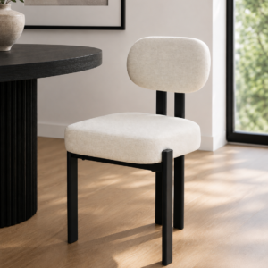 Kun - Dining Chair | Metal Frame | Beige Black