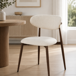 Lou - Dining Chairs | Metal Frame | Beige Walnut