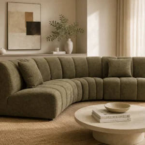 Coco Green Fabric Sofa – Modern Corner Lounge