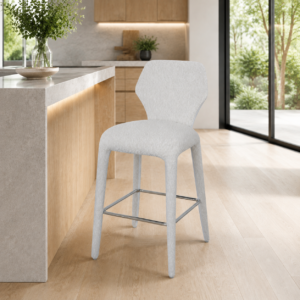 Mosman White Upholstered Bar Stool