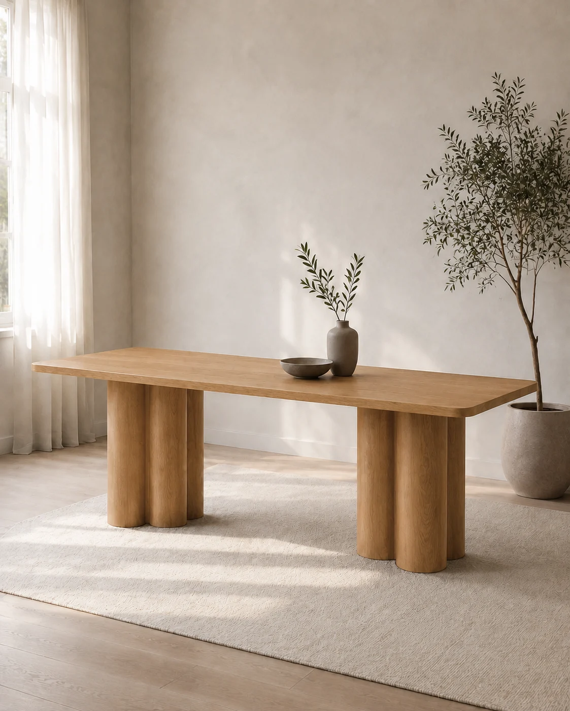 Oslo 220cm Natural Dining Table | Modern Dining Tables Melbourne