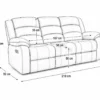 Crystal 3 Seater Recliner Sofa, Charcoal – view 3