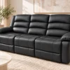 Crystal 3 Seater Recliner Sofa | Black