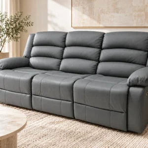 Crystal 3 Seater Recliner Sofa | Charcoal