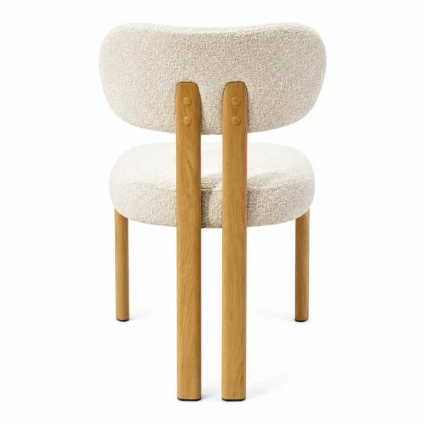 Kun Beige Bouclé Dining Chair | Natural Legs Melbourne