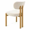 Kun Beige Bouclé Dining Chair | Natural Legs Melbourne