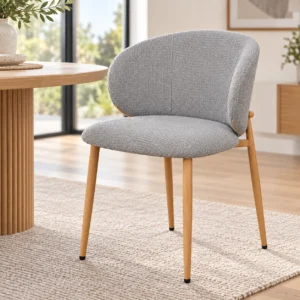 Balmer - Dining Chair | Modern Grey | Natural Metal Legs