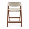 Nicole – Bar Stool | Beige with Walnut Legs