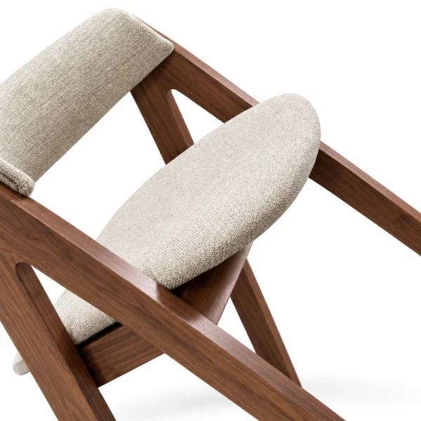 Nicole – Bar Stool | Beige with Walnut Legs