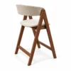 Nicole – Bar Stool | Beige with Walnut Legs