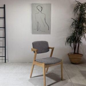 Ash - Dining Chairs | Grey Beige With Natural Wooden Leg